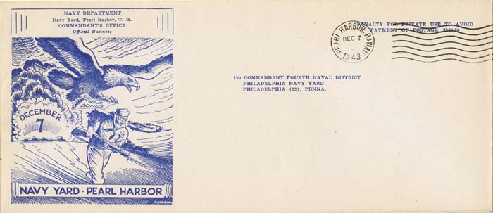 WWII Cover Cancelled at Pearl Harbor - Envelope